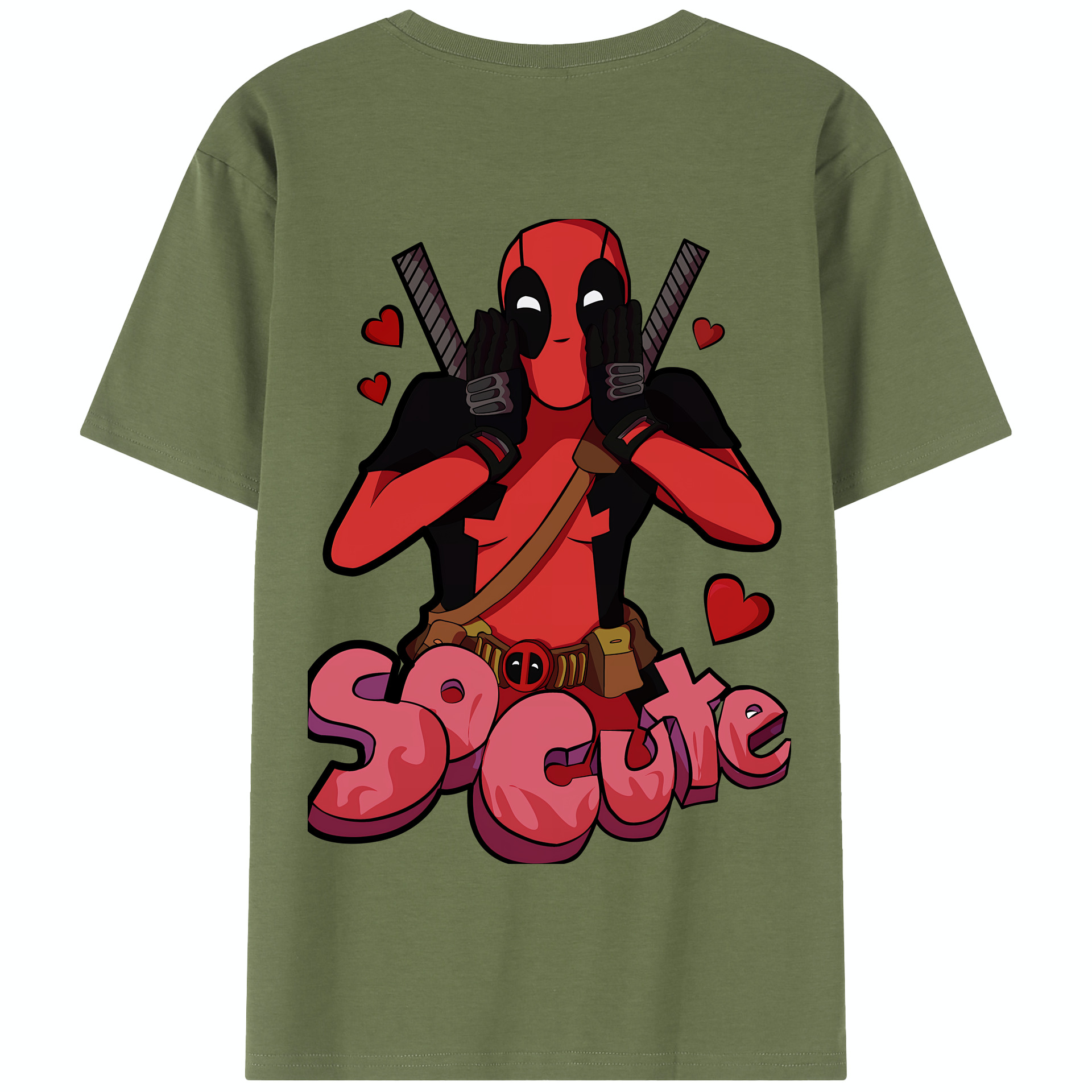 （画像用） Deadpool デッドプール 綿100％半袖Tシャツ（背面プリント）